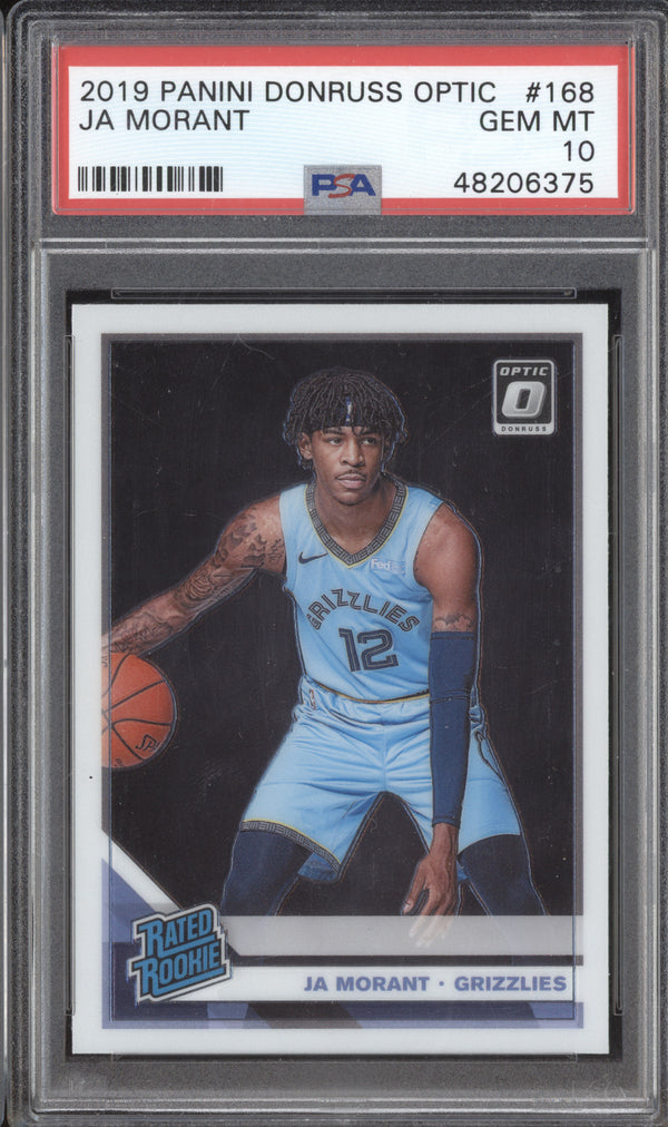 Ja Morant 2019-20 Panini Donruss Optic 168 RC PSA 10