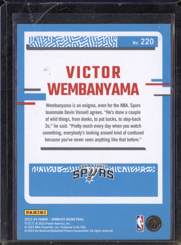 Victor Wembanyama 2023-24 Panini Donruss 220 Rated Rookie RC