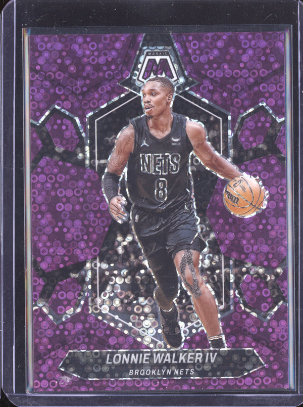 Lonnie Walker IV 2023-24 Panini Mosaic 178 Fast Break Mosaic Purple 18/50