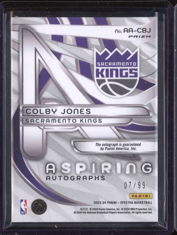 Colby Jones 2023-24 Panini Spectra AA-CBJ Aspiring Auto RC 7/99