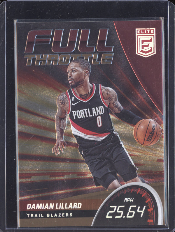 Damian Lillard 2022-23 Panini Donruss Elite 6 Full Throttle Gold 2/10