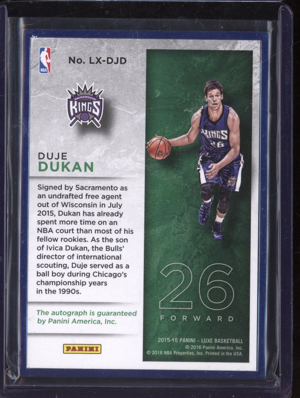 Duke Dukan 2015-16 Panini Luxe LX-DJD Luxe Framed Autograph Sapphire RC 2/25