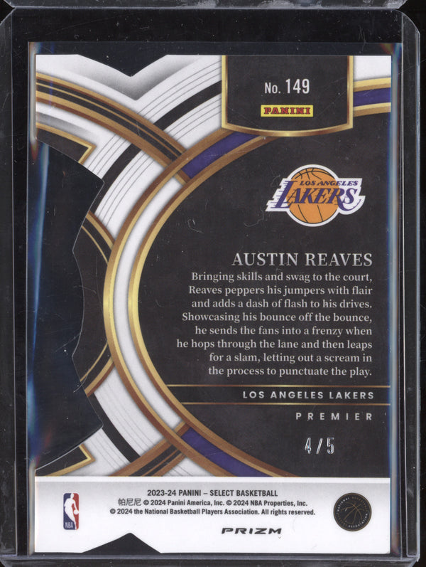 Austin Reaves 2023-24 Panini Select 149 Green Die-Cut 4/5