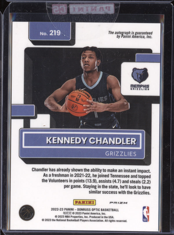 Kennedy Chandler 2022-23 Panini Donruss Optic Rated Rookies Signatures Choice RC