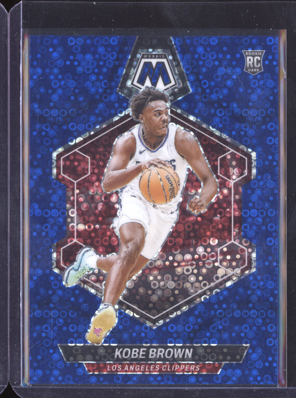 Kobe Brown 2023-24 Panini Mosaic 209 Fast Break Mosaic Blue RC 24/85