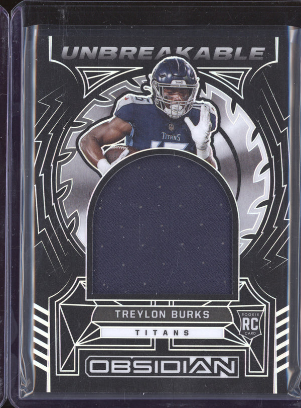 Treylon Burks 2022 Panini Obsidian UM-TBU Unbreakable Jersey RC 10/125