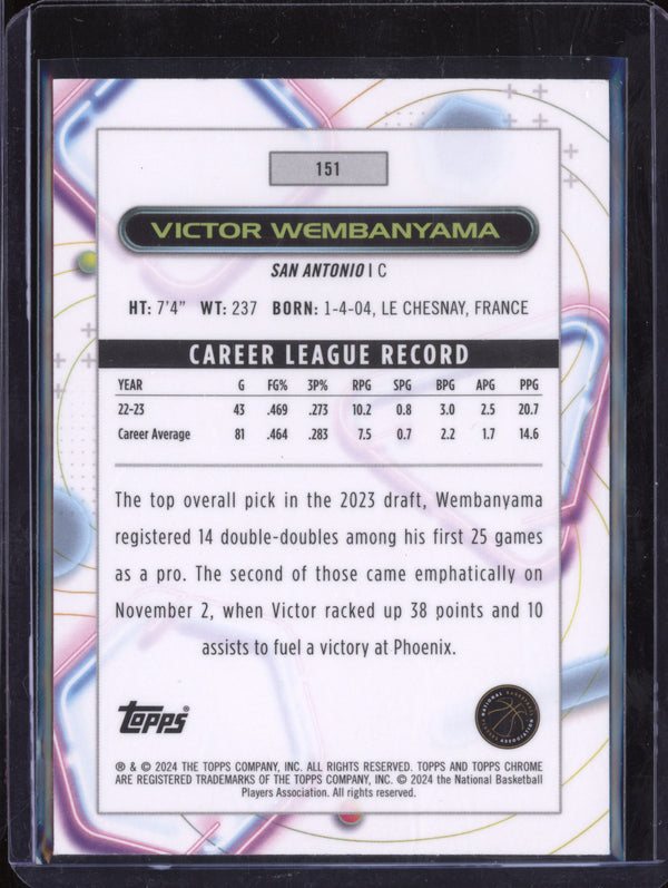 Victor Wembanyama 2023-24 Topps Cosmic Chrome 151 RC