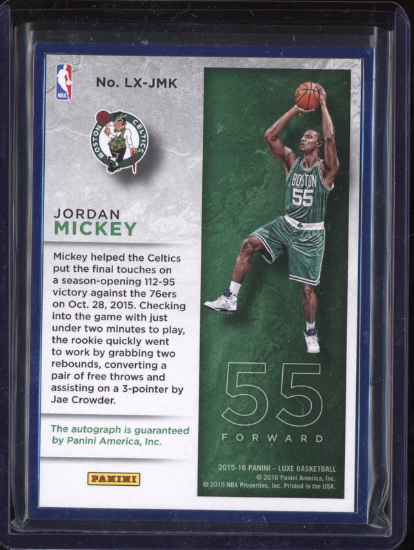 Jordan Mickey 2015-16 Panini Luxe LX-JMK Luxe Framed Autograph Sapphire RC 6/25