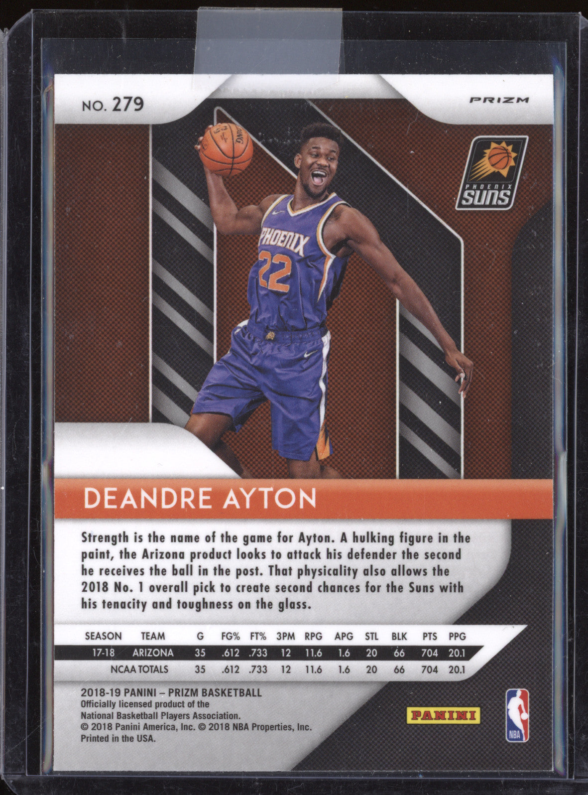 Deandre Ayton 2018-19 Panini Prizm 279 Silver RC