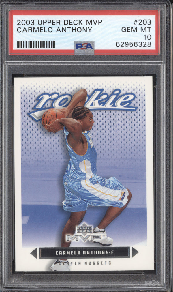 Carmelo Anthony 2003-04 Upper Deck MVP 203 RC PSA 10