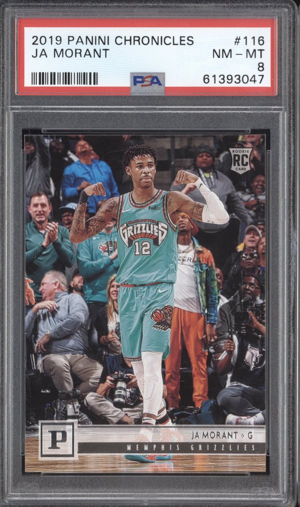 Ja Morant 2019-20 Panini Chronicles 116 Panini Young Dolph RC PSA 8