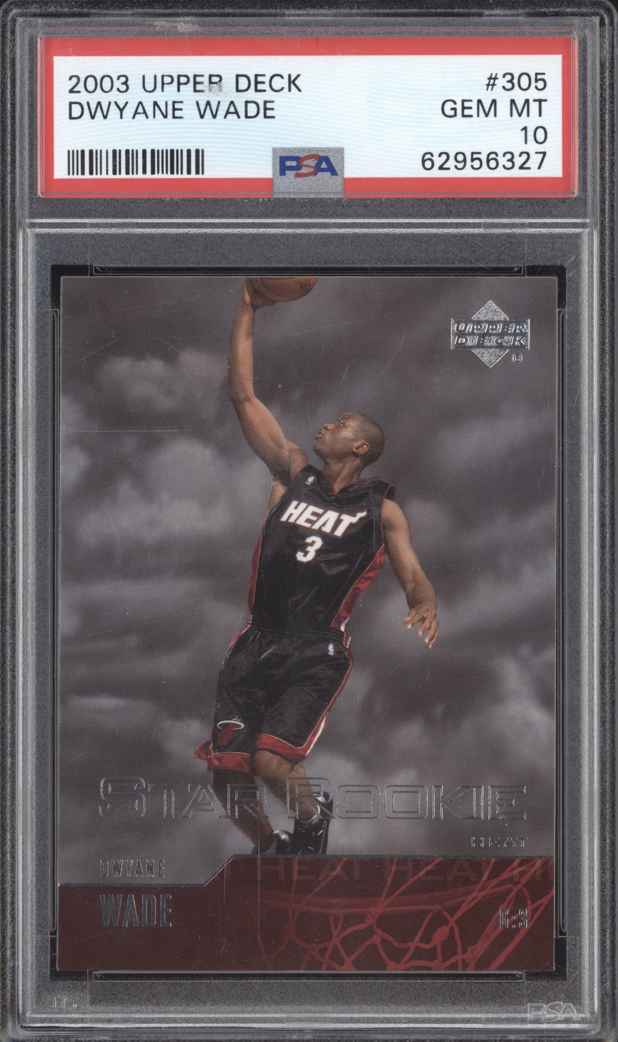 Dwyane Wade 2003-04 Upper Deck  305 Star Rookie RC PSA 10