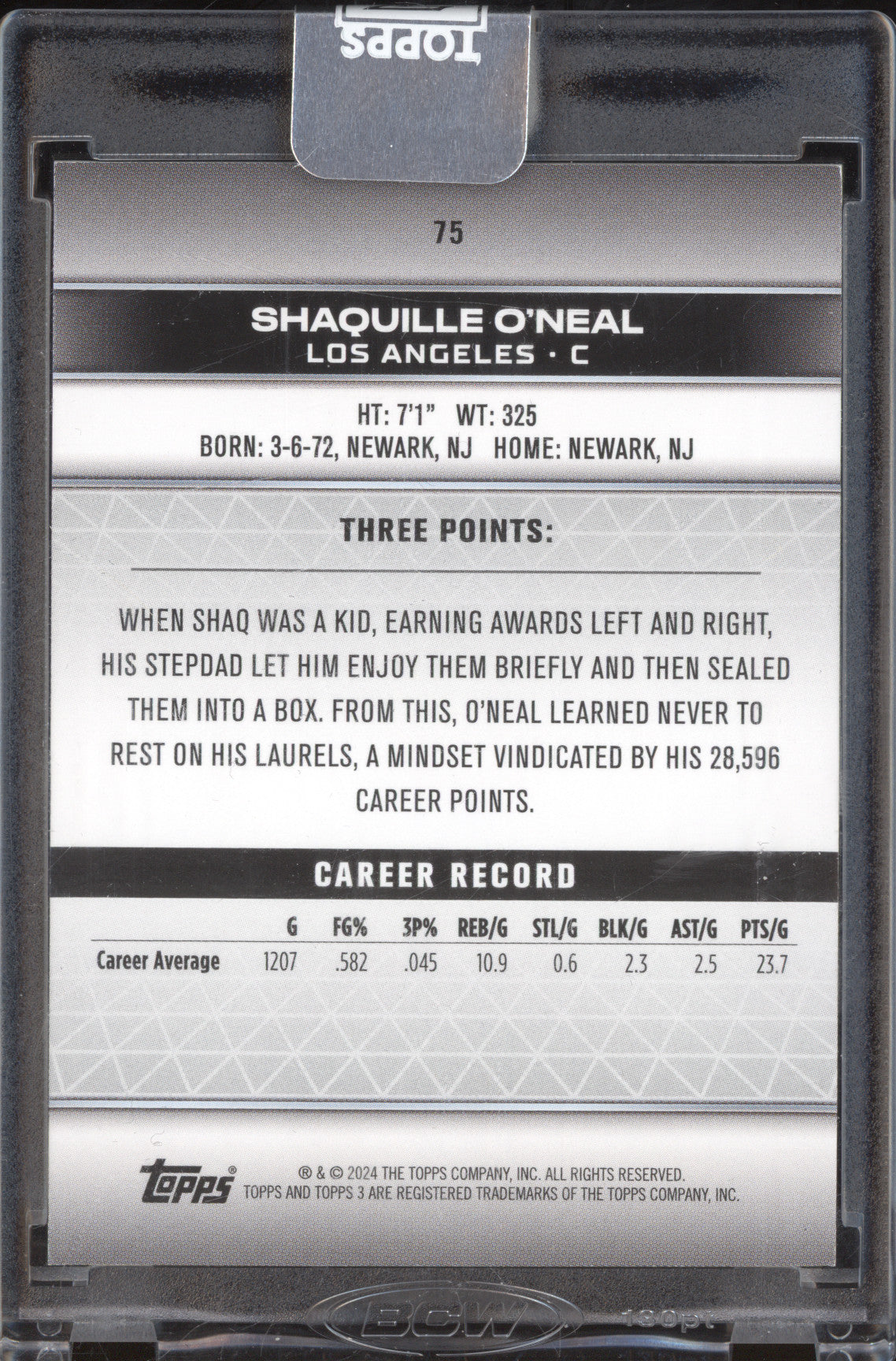 Shaquille O'Neal 2023-24 Topps 3 75 45/49