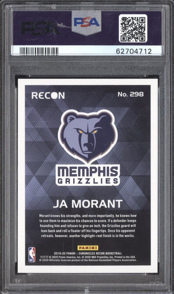 Ja Morant 2019-20 Panini Chronicles 298 Recon RC PSA 10