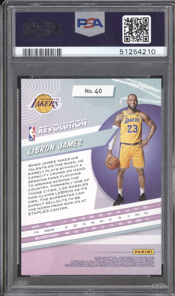 LeBron James 2018-19 Panini Revolution 40 PSA 9