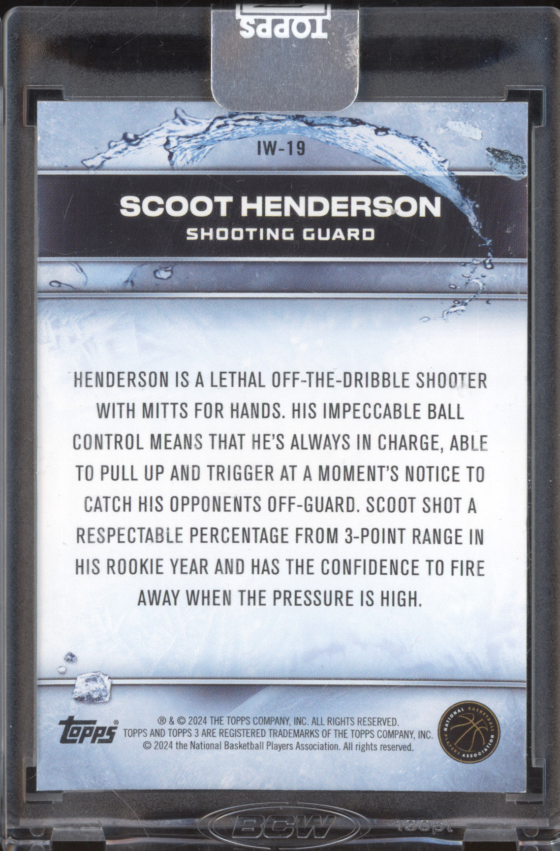 Scoot Henderson 2023-24 Topps 3 IW-19 Ice Water Blue RC 1/15