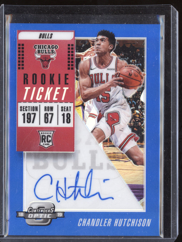 Chandler Hutchison 2018 Panini Contenders Optic Rookie Ticket Auto Blue RC /49