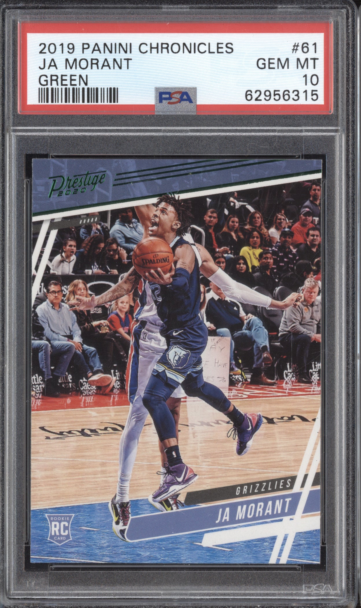 Ja Morant 2019-20 Panini Chronicles 61 Prestige Green RC PSA 10
