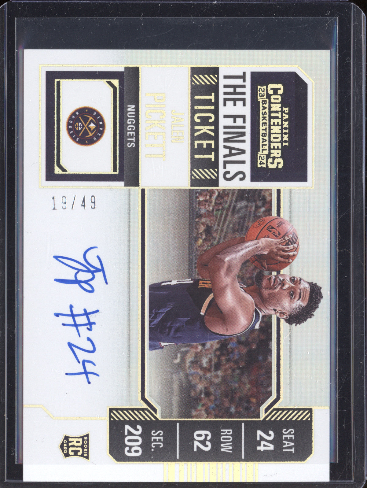 Jalen Pickett 2023-24 Panini Contenders 134 The Finals Ticket Auto RC 19/49