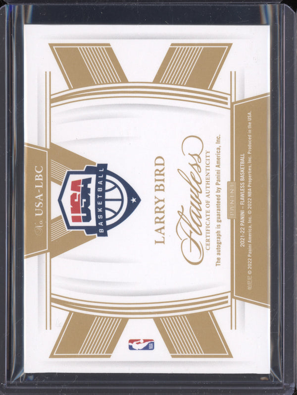 Larry Bird 2021-22 Panini Flawless USA-LBC USA Basketball Autograph Gold 2/10