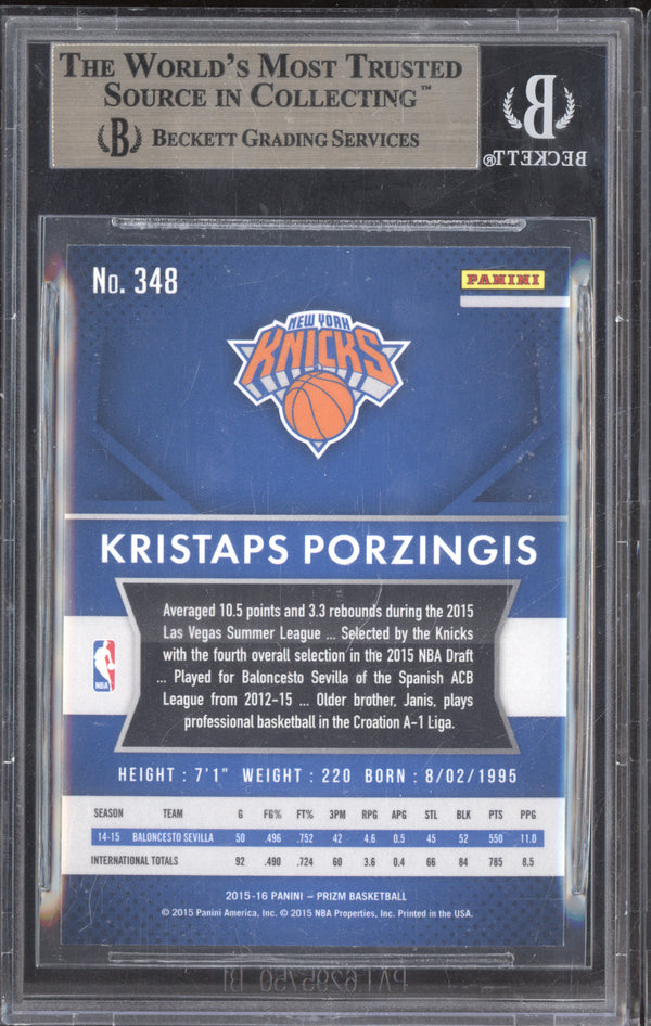 Kristaps Porzingis 2015-16 Panini Prizm 348 RC BGS 9.5