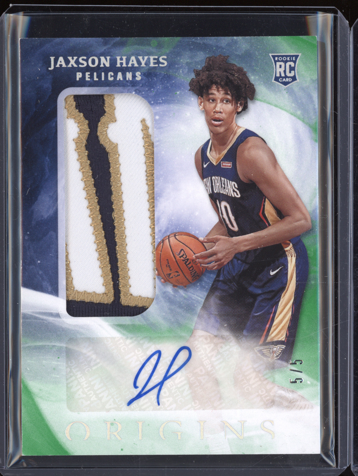 Jaxson Hayes 2019-20 Panini Origins 165 Rookie Jersey Auto Green RC 5/5