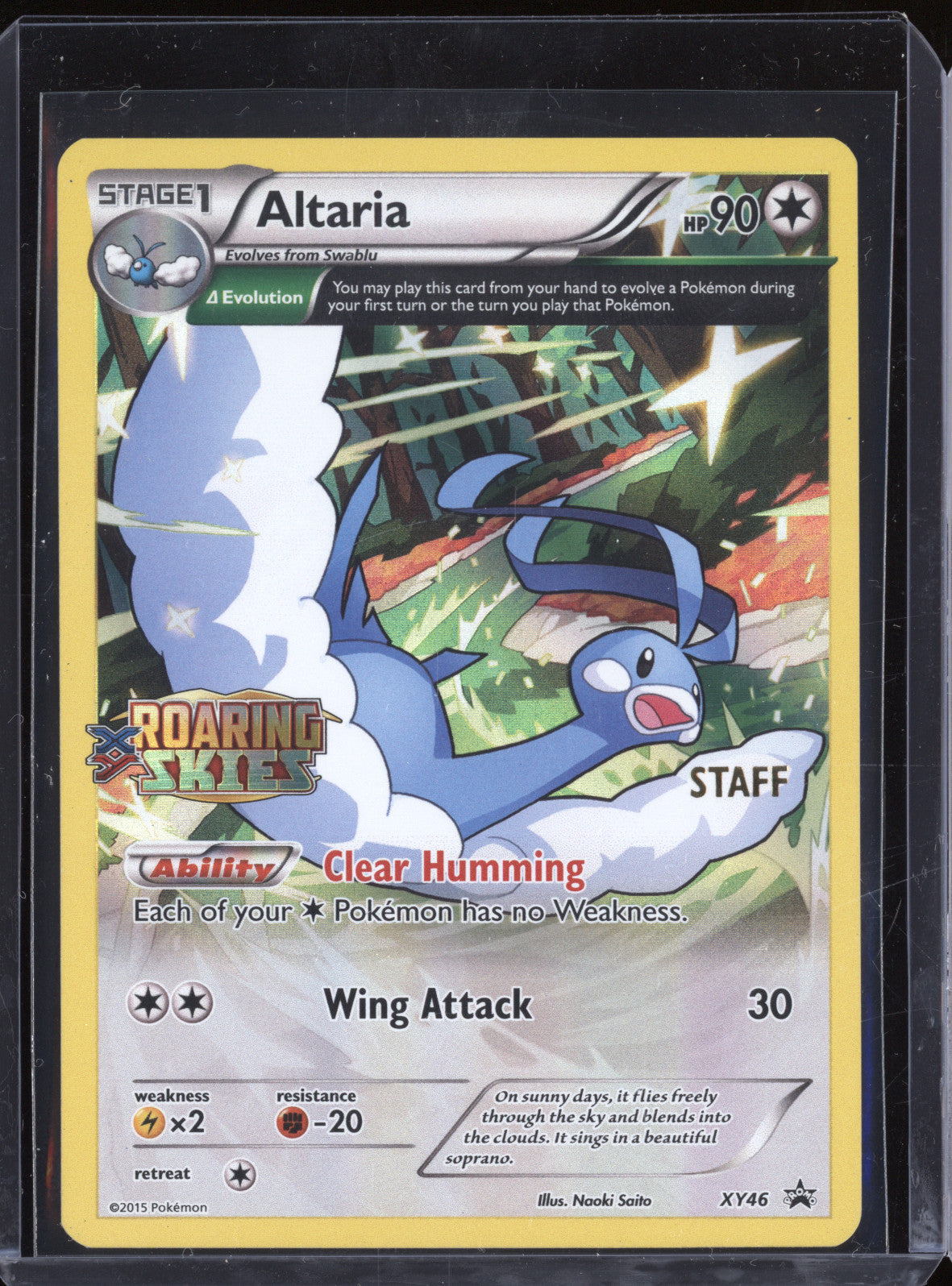 Altaria 2015 Pokemon XY Promos XY46 Roaring Skies Prerelease Staff