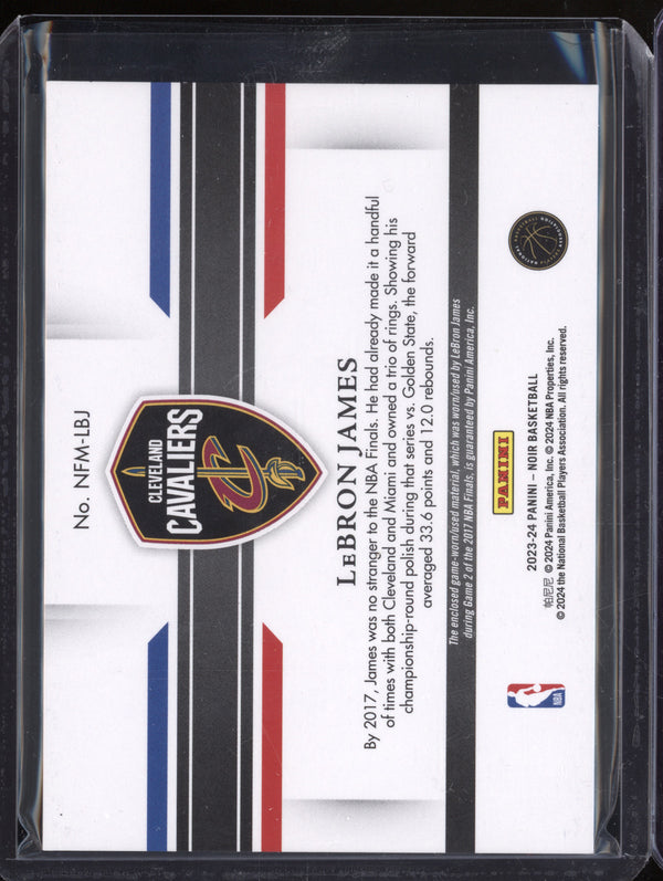 LeBron James 2023-24 Panini Noir NFM-LBJ NBA Finals Memorabilia 41/99