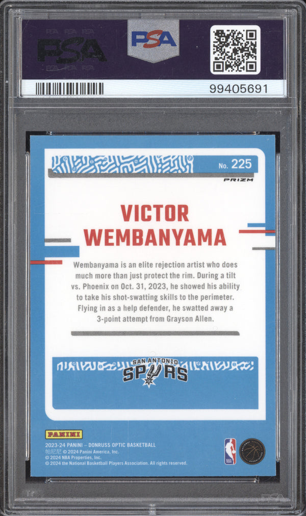 Victor Wembanyama 2023-24 Panini Donruss Optic 225 Holo RC PSA 9