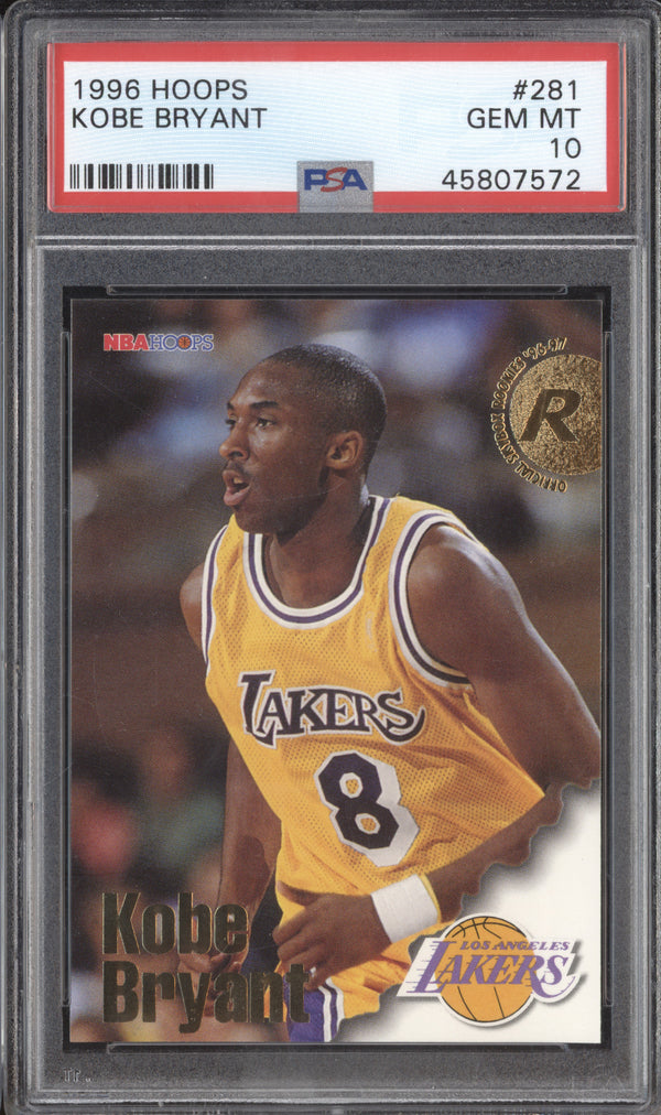 Kobe Bryant 1996-97 Panini Hoops 281 RC PSA 10