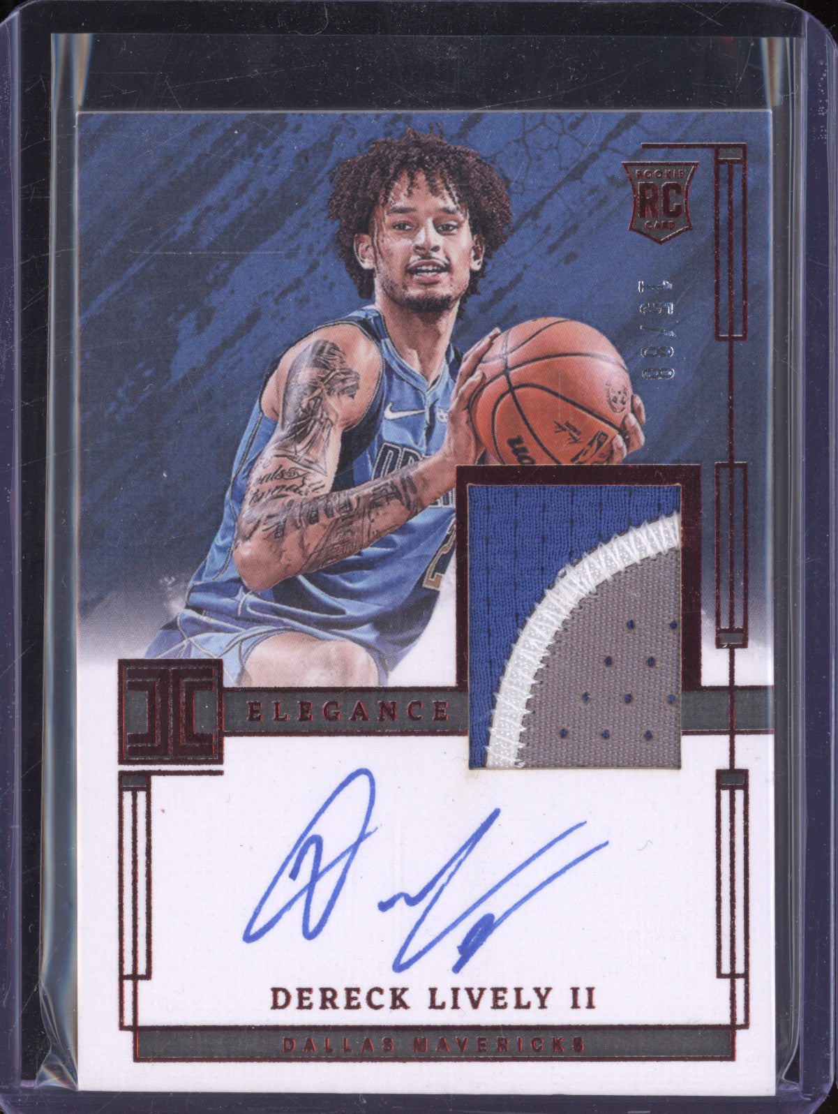 Dereck Lively II 2023-24 Panini Impeccable 105 Rookie Jersey Auto Int RC 15/88