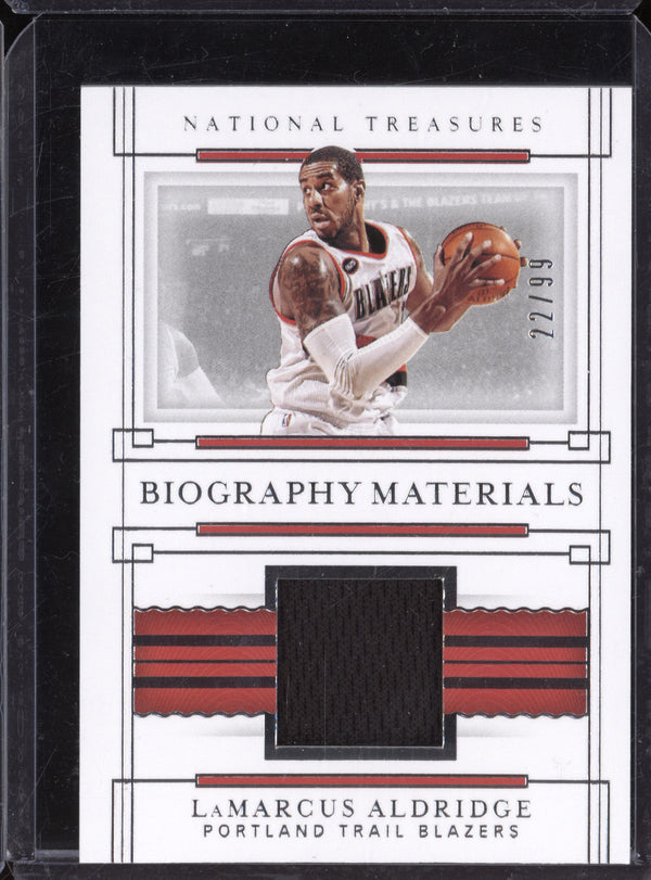 LaMarcus Aldridge 2020-21 Panini National Treasures BIO-LMA Biography Materials  22/99