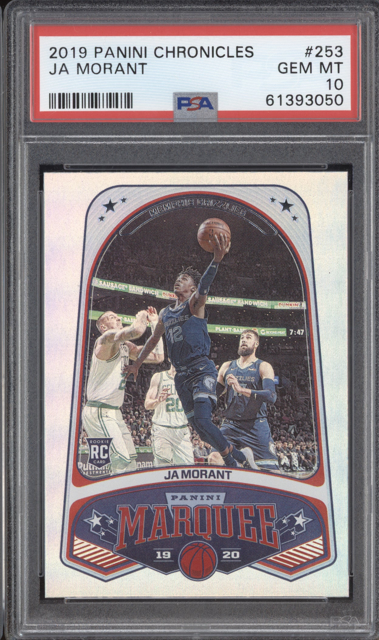 Ja Morant 2019-20 Panini Chronicles 253 Marquee RC PSA 10