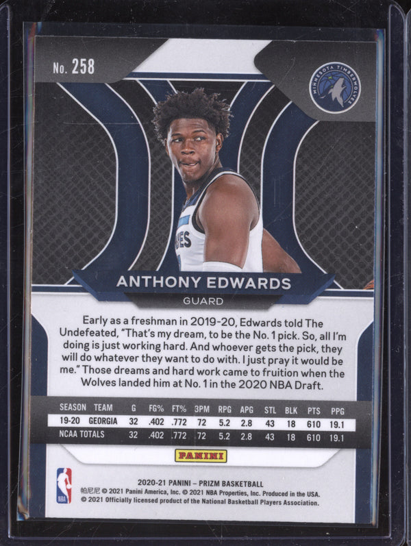 Anthony Edwards 2020-21 Panini Prizm 258 RC