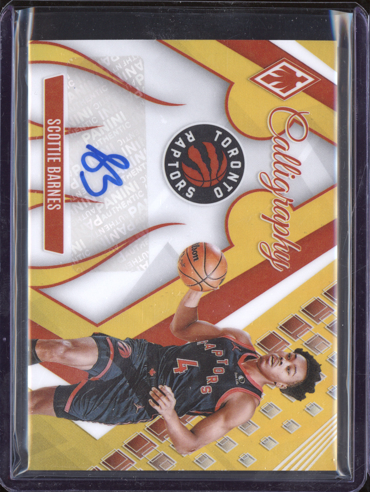 Scottie Barnes 2023-24 Panini Phoenix CG-SBR Calligraphy Auto Gold 6/10