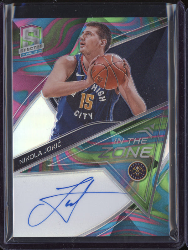 Nikola Jokic 2019-20 Panini Spectra IZ-NJK In the Zone Autograph Marble 4/5