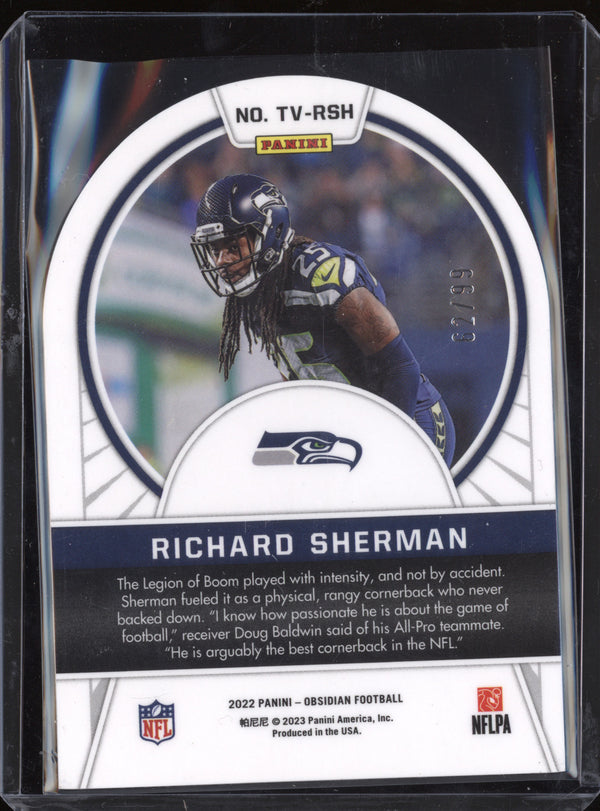 Richard Sherman 2022 Panini Obsidian TV-RSH Tunnel Vision 62/99