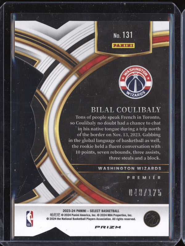 Bilal Coulibaly 2023-24 Panini Select 131 Maroon Die-Cut RC 48/175