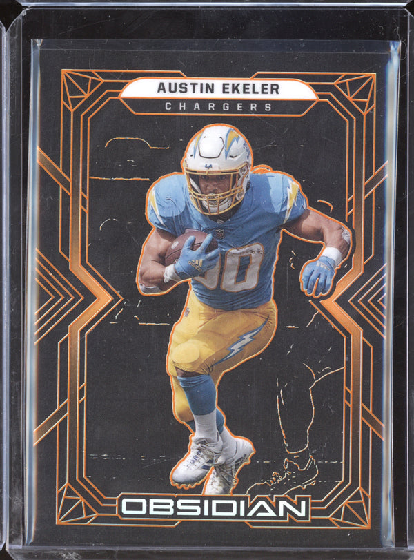 Austin Ekeler 2022 Panini Obsidian 71 Orange Etch 60/75