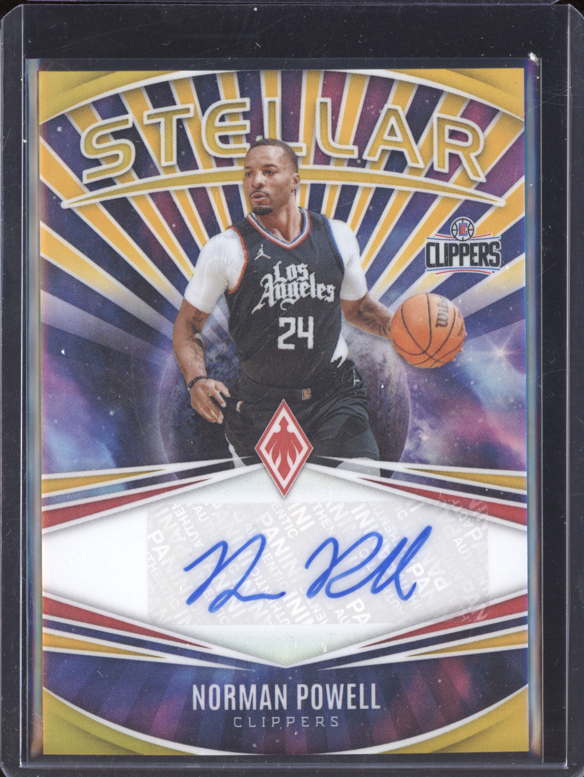Norman Powell 2023-24 Panini Phoenix SS-NPW Stellar Signatures Gold 8/10