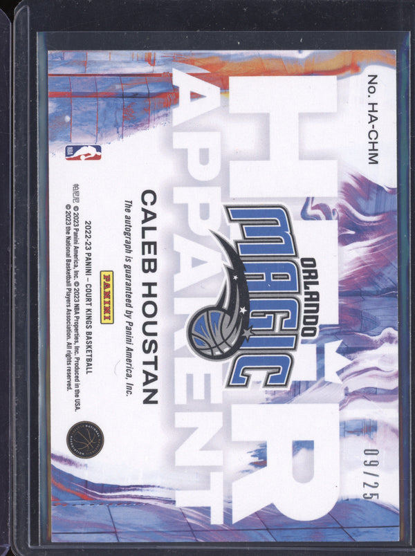 Caleb Houstan 2022-23 Panini Court Kings HA-CHM Heir Apparent Sapphire RC 9/25