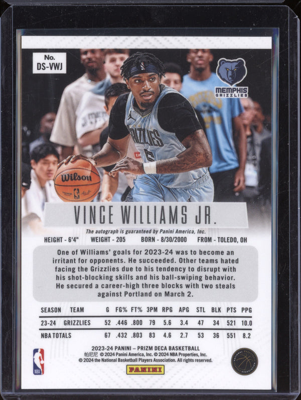 Vince Williams Jr 2023-24 Panini Prizm Deca SDS-VWJ Signatures