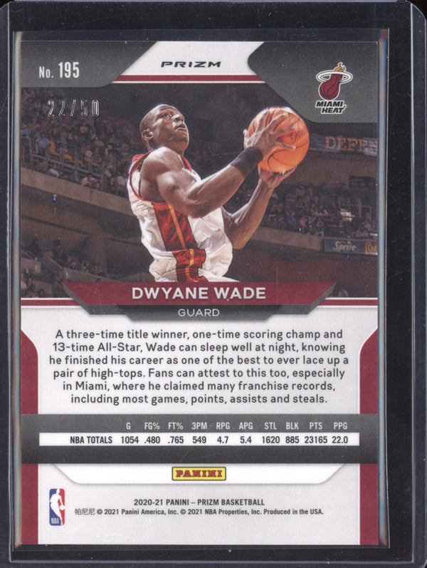 Dwyane Wade 2020-21 Panini Prizm 195 Fast Break Pink 22/50