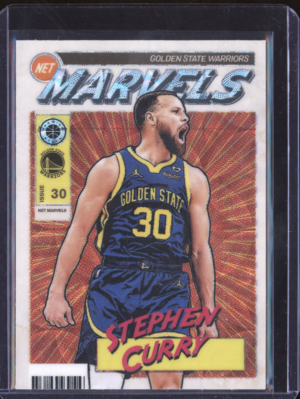 Stephen Curry 2023-24 Panini Premium Stock 8 Retro Net Marvels Premium