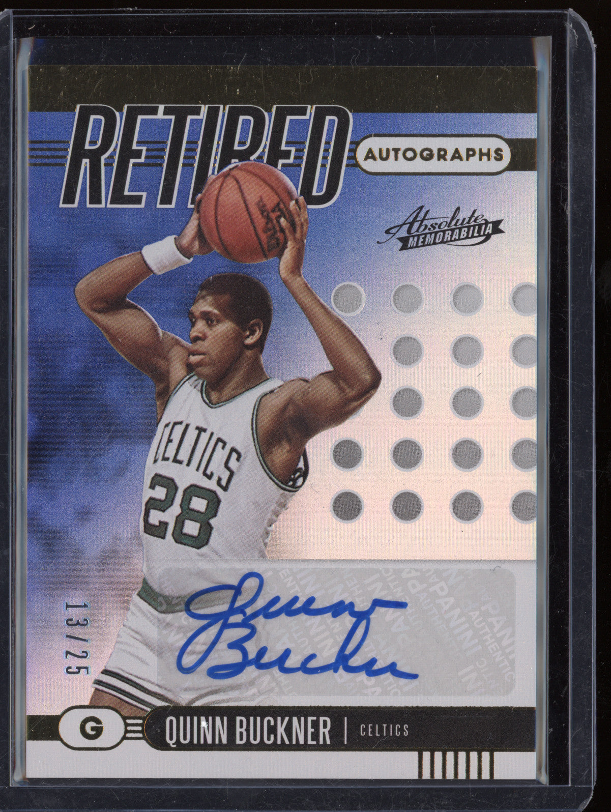 Quinn Buckner 2019-20 Panini Absolute RA-QB Retired Autographs Level 2 13/25