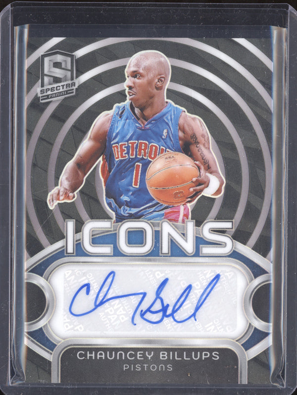 Chauncey Billups 2023-24 Panini Spectra IA-CBU Icons Auto 85/99