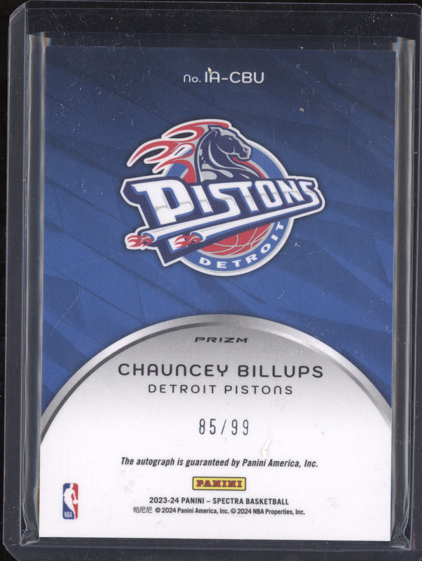 Chauncey Billups 2023-24 Panini Spectra IA-CBU Icons Auto 85/99