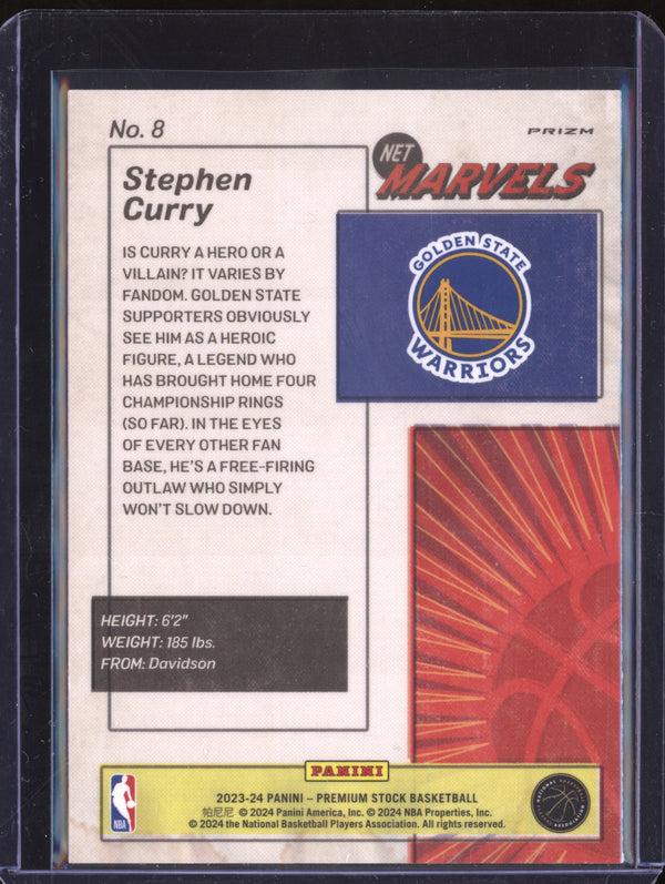 Stephen Curry 2023-24 Panini Premium Stock 8 Retro Net Marvels Premium