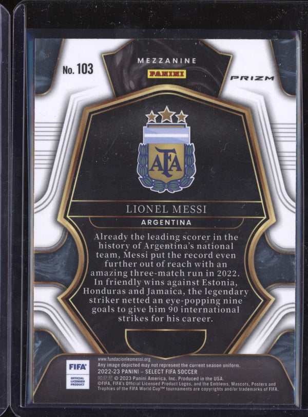 Lionel Messi 2022-23 Panini Selet FIFA 103 Red