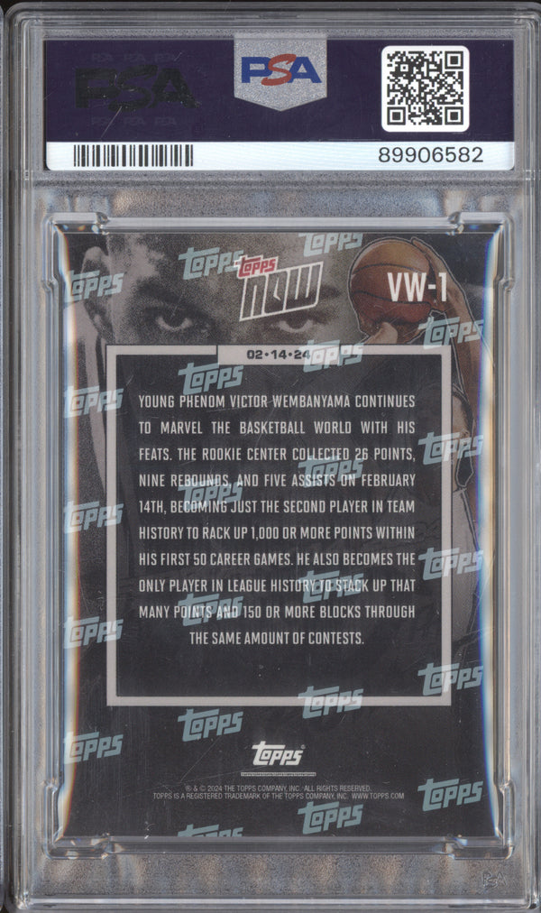 Victor Wembanyama 2023-24 Topps Now VW-1 RC PSA 9